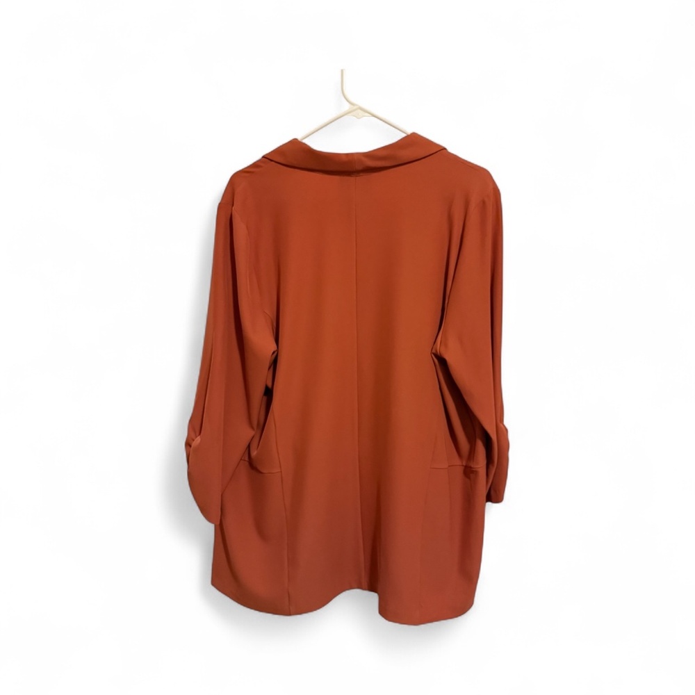 NWOT Worthington women's burnt orange or rust-colored open-front blazer - Picture 5 of 7